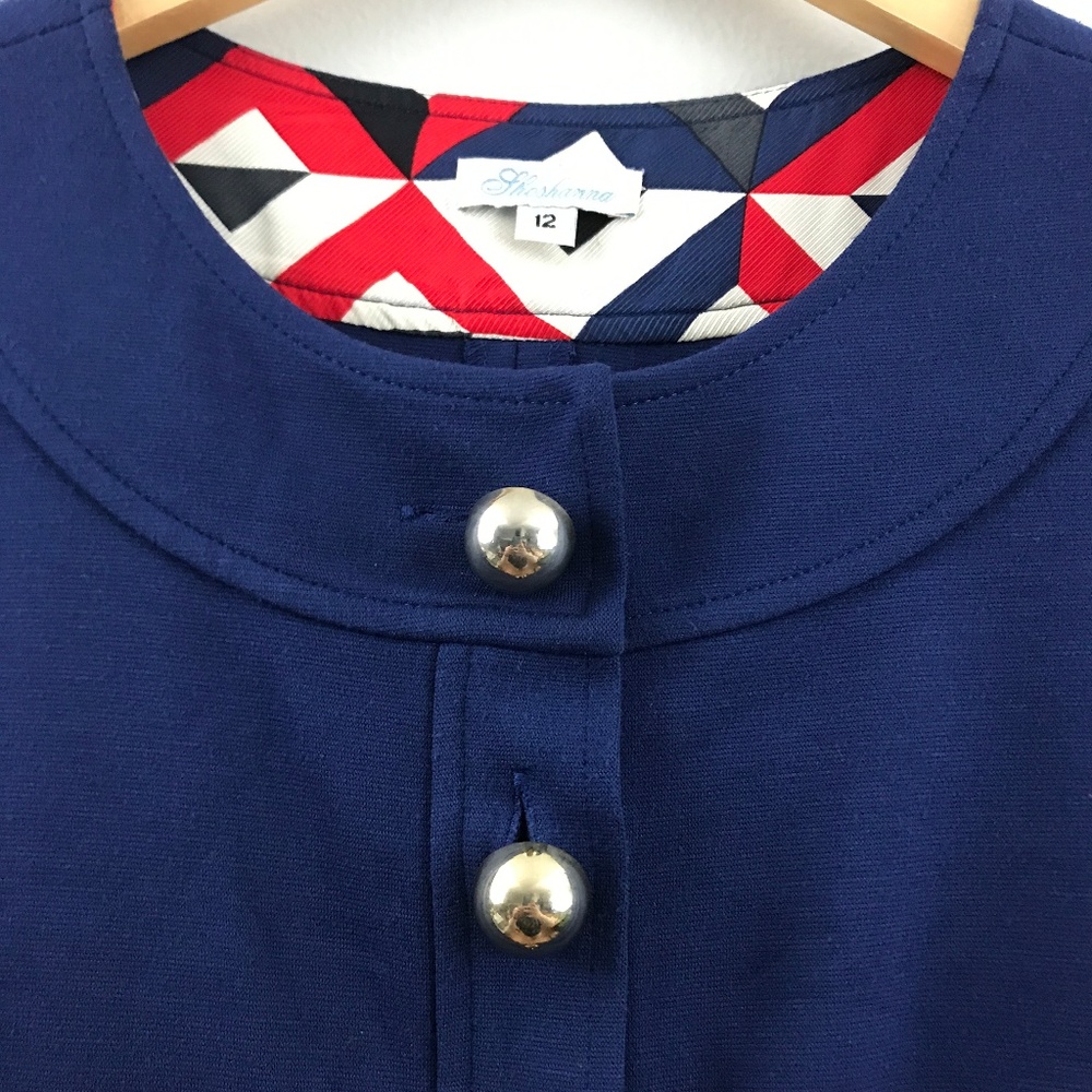 Shoshanna Vintage Mod Dress Navy Size 12 - Picture 2 of 5